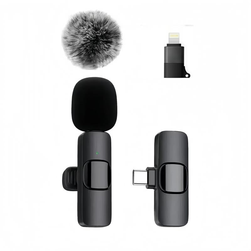 Wireless Mini Lavalier Microphone for Iphone, Ipad & Android, Noise-Cancelling Plug & Play Lapel Mic with USB Rechargeable Design, Ideal for Short-Video Creation, Vlogs and Live Streaming-Mm1