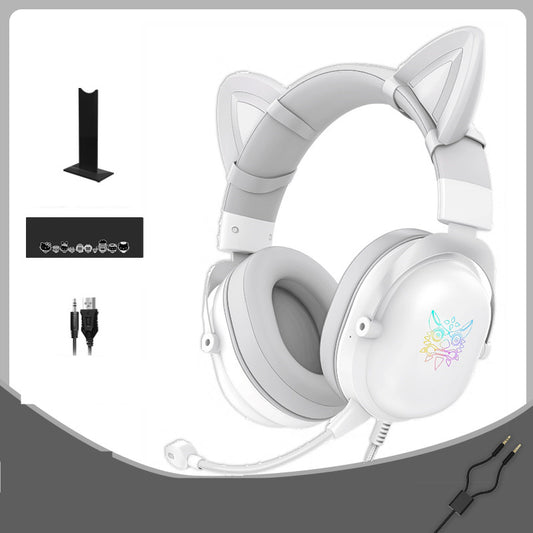 Head-Mounted Gaming Gaming Cute Girls Wired Computer Headset