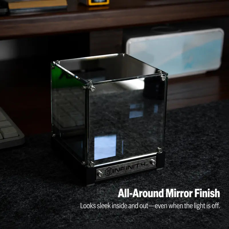 Endless Portal 4D Infinity Mirror Cube Light, 2000Mah Rechargeable Touch Dimmable Abyss Lamp, USB-C Sci-Fi LED Desk Light for Gaming Room, Bedroom & Futuristic Decor