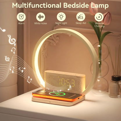 New Upgraded Sunrise Alarm Clock with Improved Wireless Charging – Wake up Light, White Noise Machine, Snooze Alarm, 10 Sleep Sounds & Touch Night Lamp for Bedroom