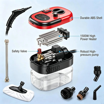 2500W Handheld Portable High-Temp Steam Cleaner, Specialty Power Tool with 2500W Power for Home Users, Tile Grout Cleaning, Grease Removal, Ideal Gift Option,Sohochic