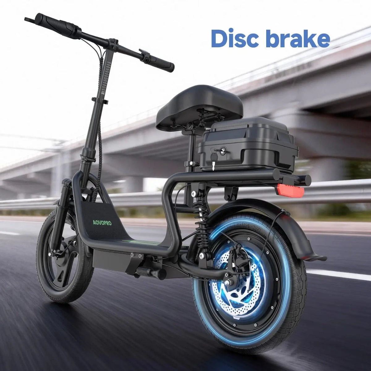 42V Dual Battery Foldable Electric Scooter with Seat, Rear Storage Box, 500W Peak Power, 22MPH Fast Speed, 21-27 Mi Range, 14" Anti-Slip Inflatable Tires, Dual Brake System, 51Lbs Lightweight, 265Lbs Max Load, Waterproof LED Headlamp