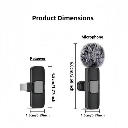 Wireless Mini Lavalier Microphone for Iphone, Ipad & Android, Noise-Cancelling Plug & Play Lapel Mic with USB Rechargeable Design, Ideal for Short-Video Creation, Vlogs and Live Streaming-Mm1