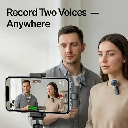 Wireless Mini Lavalier Microphone for Iphone, Ipad & Android, Noise-Cancelling Plug & Play Lapel Mic with USB Rechargeable Design, Ideal for Short-Video Creation, Vlogs and Live Streaming-Mm1