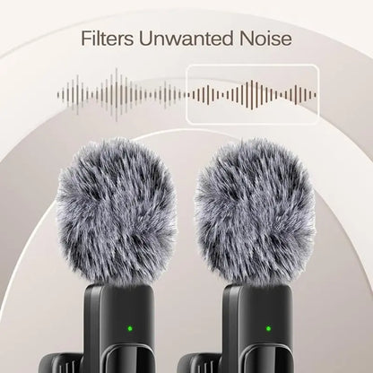 Wireless Mini Lavalier Microphone for Iphone, Ipad & Android, Noise-Cancelling Plug & Play Lapel Mic with USB Rechargeable Design, Ideal for Short-Video Creation, Vlogs and Live Streaming-Mm1